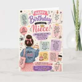 Grappige verjaardagskaart voor nichtje Cute Roze M Kaart