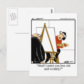 Grappige verjaardagskaart voor over de heuvel briefkaart (Voorkant / Achterkant)