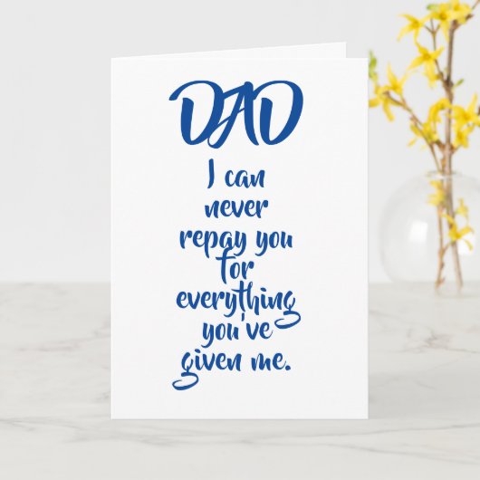 Grappige verjaardagskaart voor vader kaart (Gele Bloem)