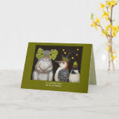 grappige verjaardagskaart voor vogels/dieren kaart (Gele Bloem)