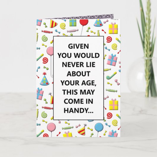 Grappige verjaardagskaart voor volwassenen kaart (Voorkant)