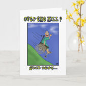 Grappige verjaardagskaarten: allemaal bergafwaarts kaart (Gele Bloem)