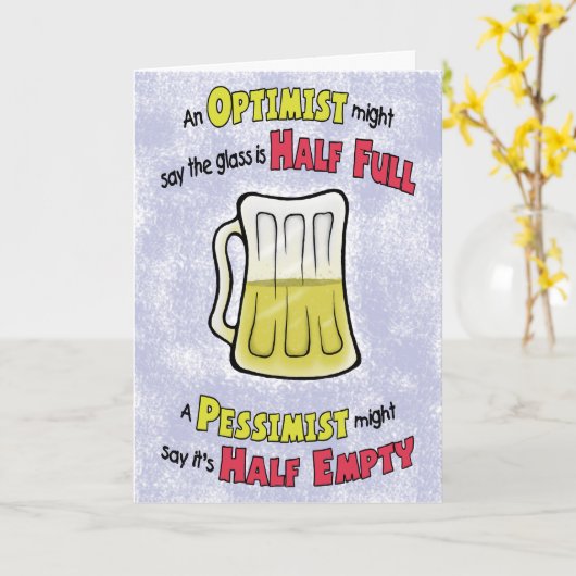 Grappige verjaardagskaarten: bierfilosofie kaart (Gele Bloem)