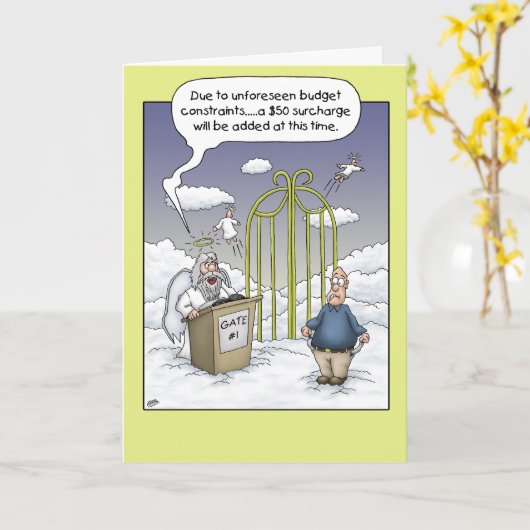 Grappige verjaardagskaarten: budgetbeperkingen kaart (Gele Bloem)
