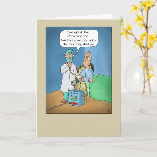 Grappige verjaardagskaarten: De Prostanator Kaart (Gele Bloem)