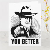 Grappige verjaardagskaarten, GANGSTER MAFFIA GUY Kaart (Gele Bloem)