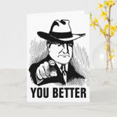 Grappige verjaardagskaarten, GANGSTER MAFFIA GUY Kaart (Gele Bloem)