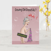 Grappige Verjaardagskaarten: Gracieus Ouder Worden Kaart (Gele Bloem)