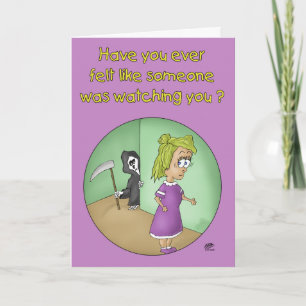 Grappige verjaardagskaarten: Iemand die naar je ki Kaart