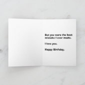 Grappige verjaardagskaarten - Je was een fout. Kaart (Binnen)