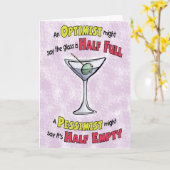 Grappige verjaardagskaarten: Martini filosofie Kaart (Gele Bloem)