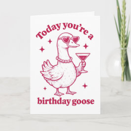 Grappige verjaardagskaarten met gans, uitnodiging