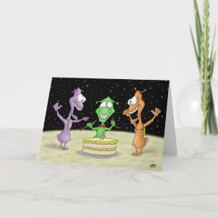 Grappige verjaardagskaarten: Moon Party Kaart