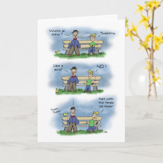 Grappige verjaardagskaarten: oud worden? kaart (Gele Bloem)