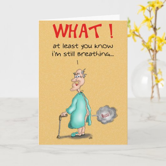 Grappige verjaardagskaarten: oude scheet kaart (Gele Bloem)