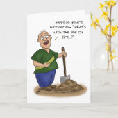 Grappige verjaardagskaarten: ouder dan vuil kaart (Gele Bloem)