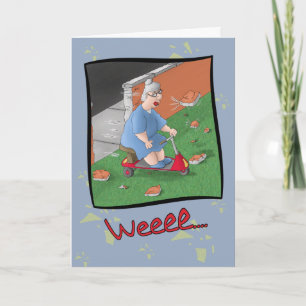 Grappige verjaardagskaarten: Scooter Fun Kaart
