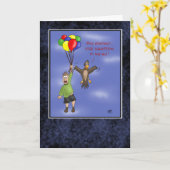 Grappige verjaardagskaarten: Sky Squatting Kaart (Gele Bloem)