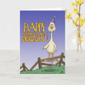 Grappige verjaardagskaarten: Spring Chicken 2 Kaart (Gele Bloem)