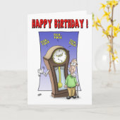 Grappige verjaardagskaarten: Tick Tock Kaart (Gele Bloem)