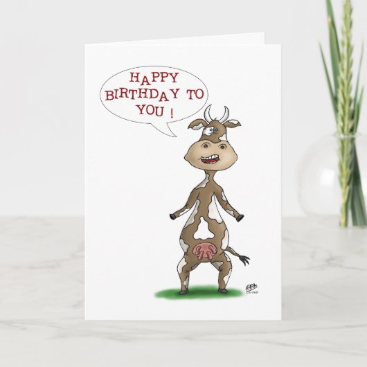 Grappige verjaardagskaarten: Udderly Fantastic Bir Kaart (Voorkant)