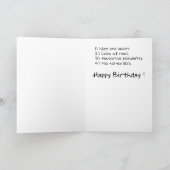 Grappige verjaardagskaarten: uitsterven van dinosa kaart (Binnen)