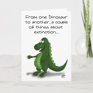 Grappige verjaardagskaarten: uitsterven van dinosa kaart