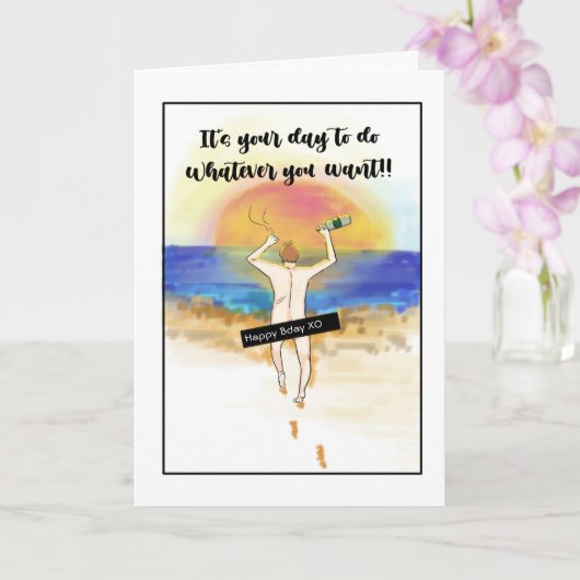 Grappige verjaardagskaarten voor hem: vader, opa,  kaart (Orchidee)