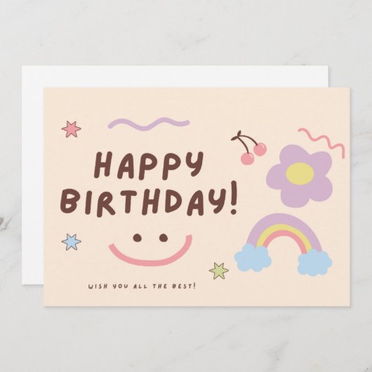 Grappige verjaardagskaarten voor kinderen  (Voorkant / Achterkant)