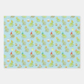 Grappige verjaardagskikkers met de hand geïllustre inpakpapier vel (Voorkant)