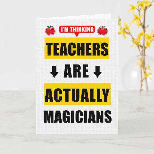 Grappige verjaardagsleraren zijn eigenlijk tovenaa kaart (Gele Bloem)