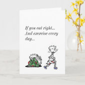 Grappige verjaardagsoefening of dieet fanatiek kaart (Gele Bloem)