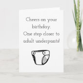 grappige verjaardagsoude onderbroek humor kaart (Voorkant)