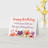 Grappige verjaardagsscheten kaart (Gele Bloem)