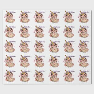 Grappige verjaardagssticker cadeaupapier