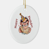 Grappige verjaardagssticker keramisch ornament (Rechts)