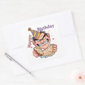 Grappige verjaardagssticker vierkante sticker (Envelop)