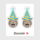 Grappige verjaardagssticker voor katten – Aangepas Sticker (Vel)