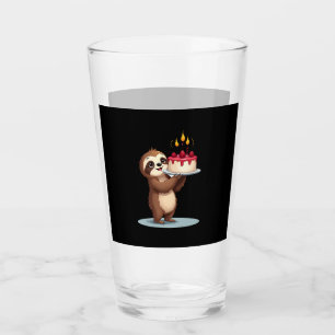 Grappige verjaardagstaart met luiaardkostuum voor  glas