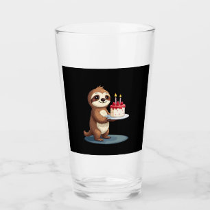 Grappige verjaardagstaart met luiaardkostuum voor  glas