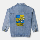 Grappige verjaardagstaart Splat-Minion Humorous Denim Jacket (Achterkant)