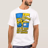 Grappige verjaardagstaart Splat-Minion Humorous T-shirt (Voorkant)