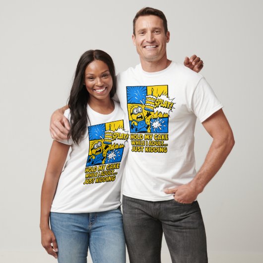Grappige verjaardagstaart Splat-Minion Humorous T-shirt (Unisex)