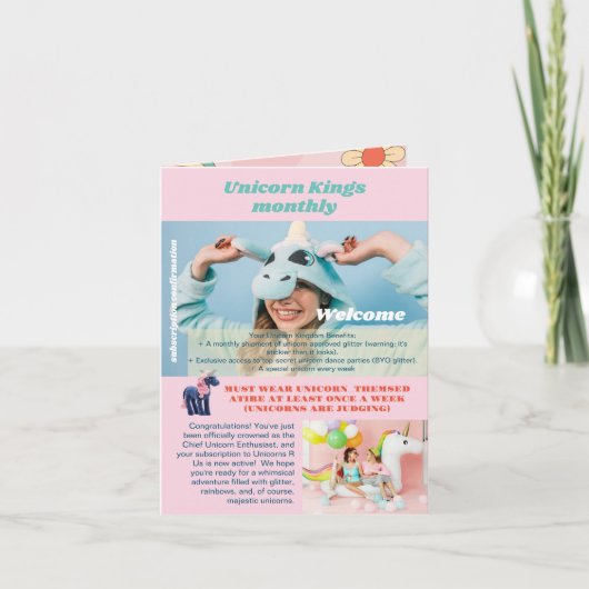 Grappige verjaardagsuitnodiging, Eenhoorn Liefde,  (Voorkant)