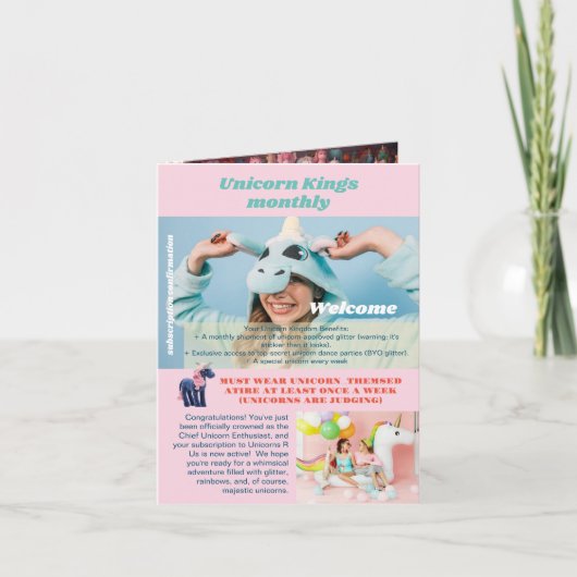 Grappige verjaardagsuitnodiging, Eenhoorn Liefde,  (Voorkant)