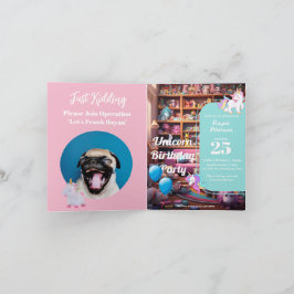 Grappige verjaardagsuitnodiging, Eenhoorn Liefde, 