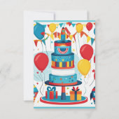 Grappige verjaardagsuitnodiging voor jongens kaart (Achterkant)