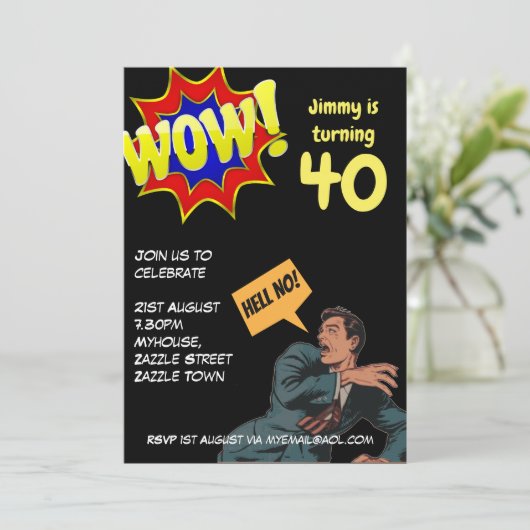 GRAPPIGE Verjaardagsuitnodigingen voor over de Hil Kaart (Staand voorkant)