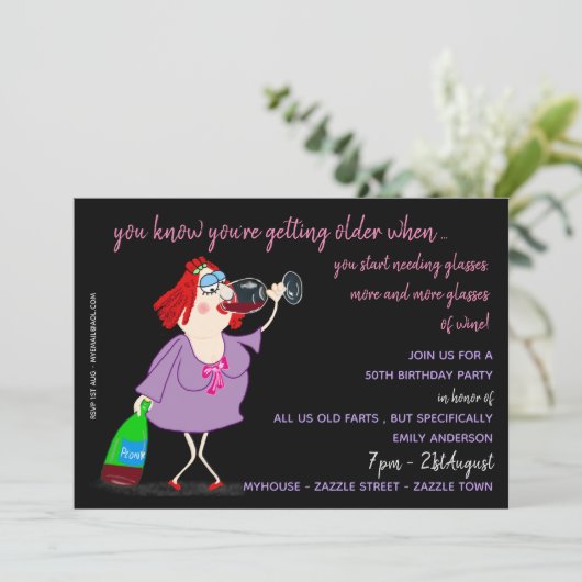 GRAPPIGE Verjaardagsuitnodigingen voor over de Hil Kaart (Staand voorkant)