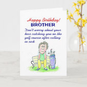 Grappige verjaardagswens golfer kaart (Gele Bloem)